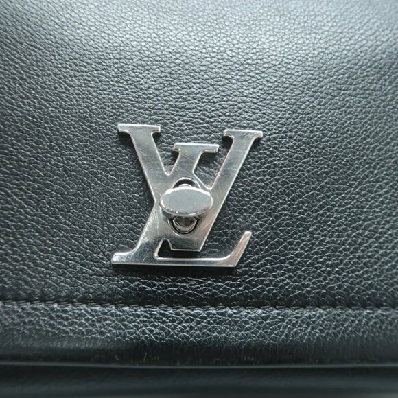 100% Authentic Louis Vuitton Lockme Black Leather Satchel 1126-112524 - Picture 8 of 11